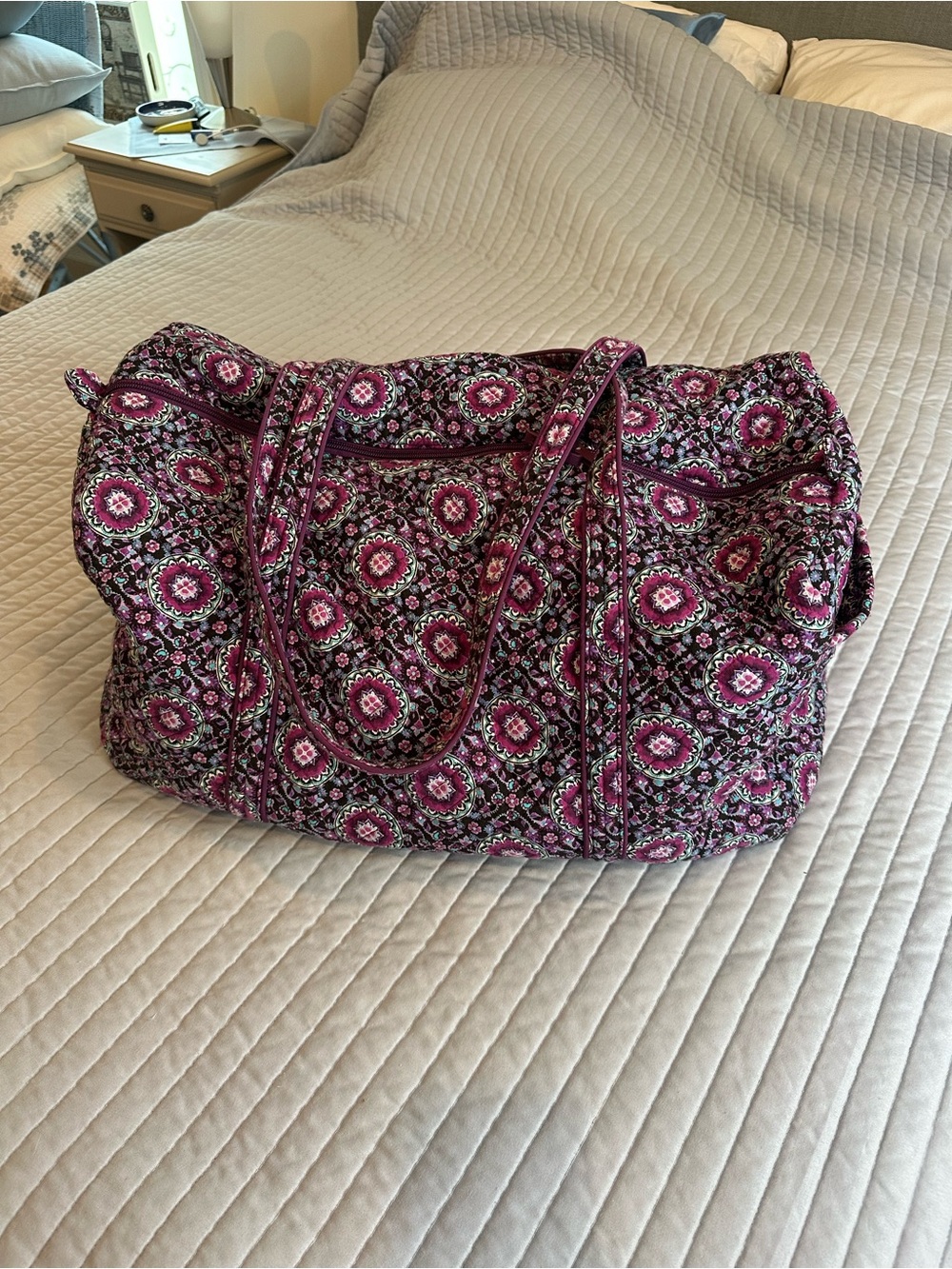 Vera Bradley Quilted Floral Weekender Duffel Bag
